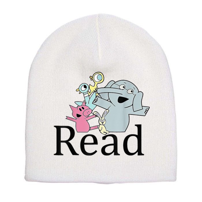 Funny Library Teacher Read Book Club Piggie Elephant Pigeons Short Acrylic Beanie