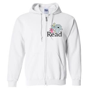 Funny Library Teacher Read Book Club Piggie Elephant Pigeons Full Zip Hoodie