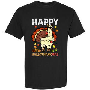 Festive Llama Turkey Holiday Celebration Garment-Dyed Heavyweight T-Shirt