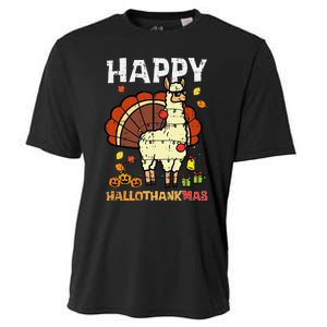 Festive Llama Turkey Holiday Celebration Cooling Performance Crew T-Shirt