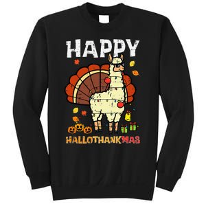 Festive Llama Turkey Holiday Celebration Sweatshirt