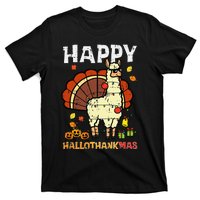 Festive Llama Turkey Holiday Celebration T-Shirt