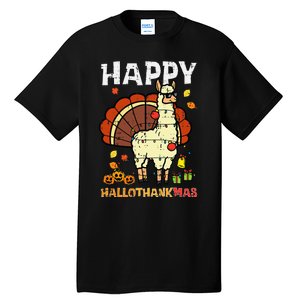 Festive Llama Turkey Holiday Celebration Tall T-Shirt