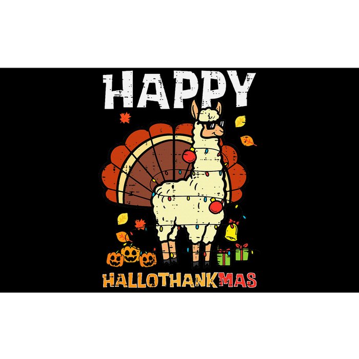 Festive Llama Turkey Holiday Celebration Bumper Sticker