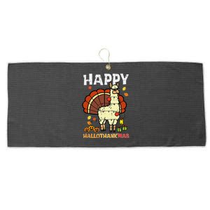 Festive Llama Turkey Holiday Celebration Large Microfiber Waffle Golf Towel