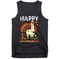 Festive Llama Turkey Holiday Celebration Tank Top