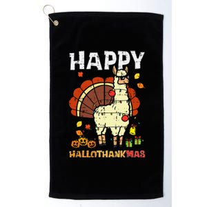 Festive Llama Turkey Holiday Celebration Platinum Collection Golf Towel