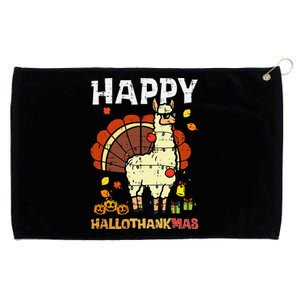 Festive Llama Turkey Holiday Celebration Grommeted Golf Towel