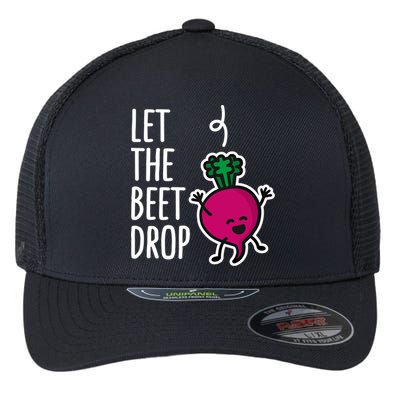 Funny Let The Beet Drop Beat Drop Joke Dj Funny Gift Beetroot Pun Gift Flexfit Unipanel Trucker Cap