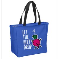 Funny Let The Beet Drop Beat Drop Joke Dj Funny Gift Beetroot Pun Gift Zip Tote Bag