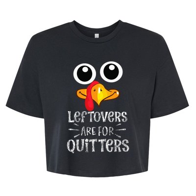 Funny Leftovers Turkey Matching Family Thanksgiving Outfit Bella+Canvas Jersey Crop Tee