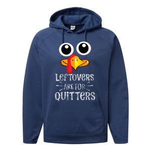 Funny Leftovers Turkey Matching Family Thanksgiving Outfit Performance Fleece Hoodie