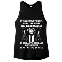 Fight Like The Third Monkey On Noah's Ark Ladies PosiCharge Tri-Blend Wicking Tank