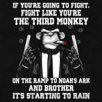 Fight Like The Third Monkey On Noah's Ark Ladies PosiCharge Tri-Blend Wicking Tank