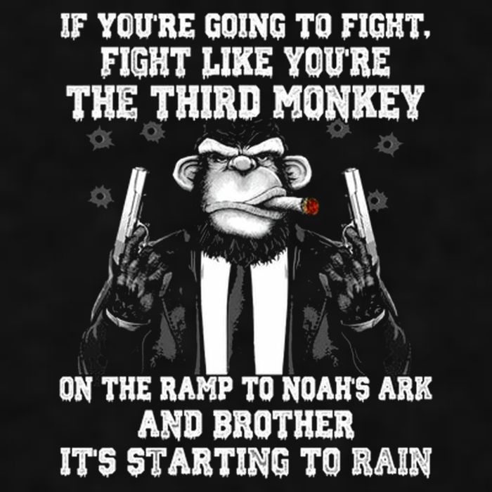 Fight Like The Third Monkey On Noah's Ark Ladies PosiCharge Tri-Blend Wicking Tank