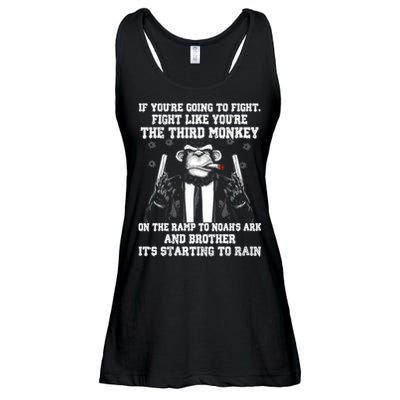 Fight Like The Third Monkey On Noah's Ark Ladies Essential Flowy Tank