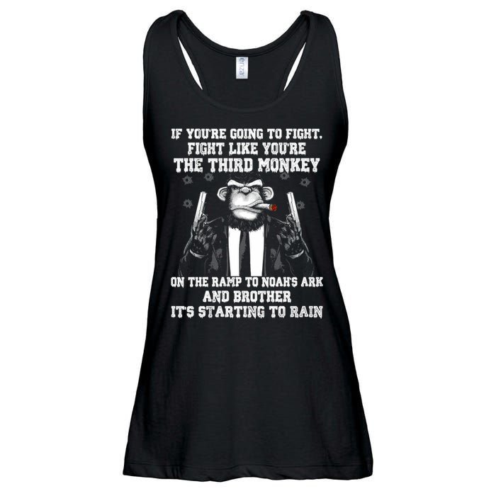 Fight Like The Third Monkey On Noah's Ark Ladies Essential Flowy Tank