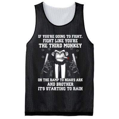 Fight Like The Third Monkey On Noah's Ark Mesh Reversible Basketball Jersey Tank
