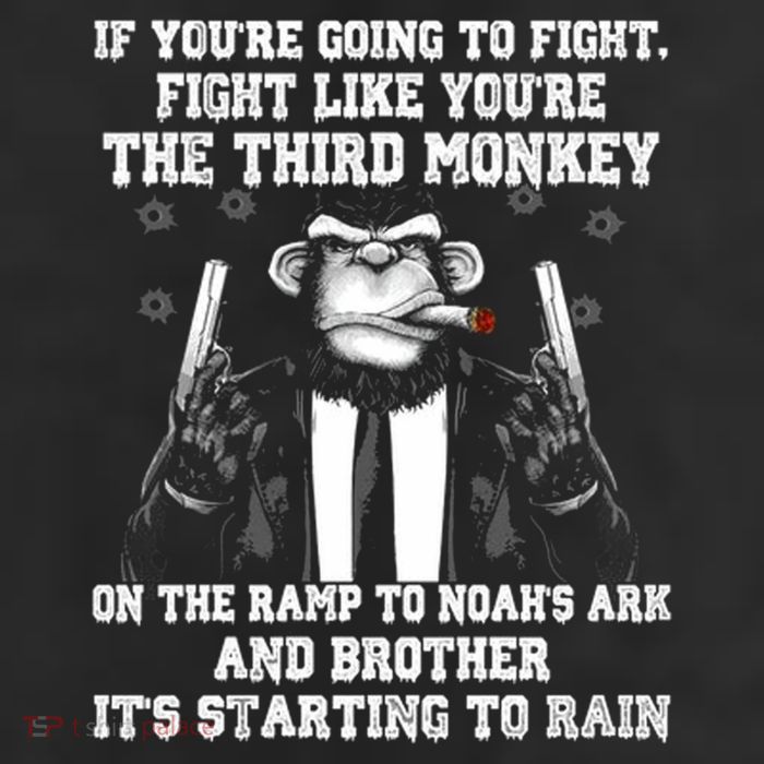 Fight Like The Third Monkey On Noah's Ark 25L Jumbo Tote