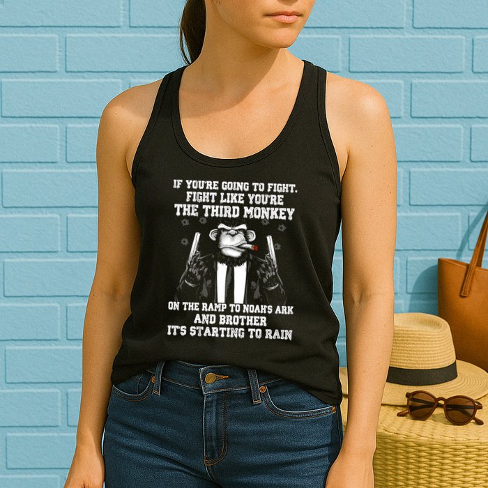 Fight Like The Third Monkey On Noah's Ark Womens Tank Top