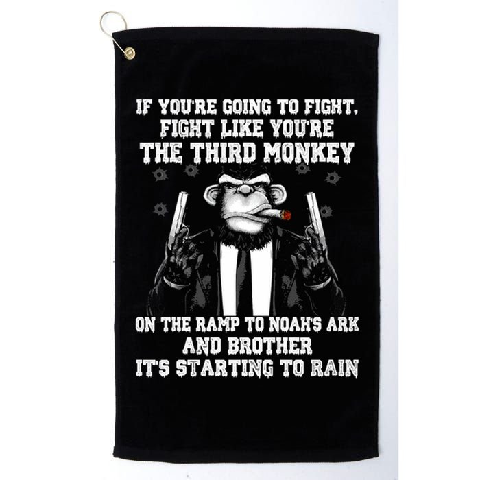 Fight Like The Third Monkey On Noah's Ark Golf Towel
