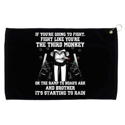 Fight Like The Third Monkey On Noah's Ark Grommeted Golf Towel