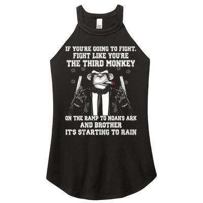 Fight Like The Third Monkey On Noah's Ark Women's Perfect Tri Rocker Tank