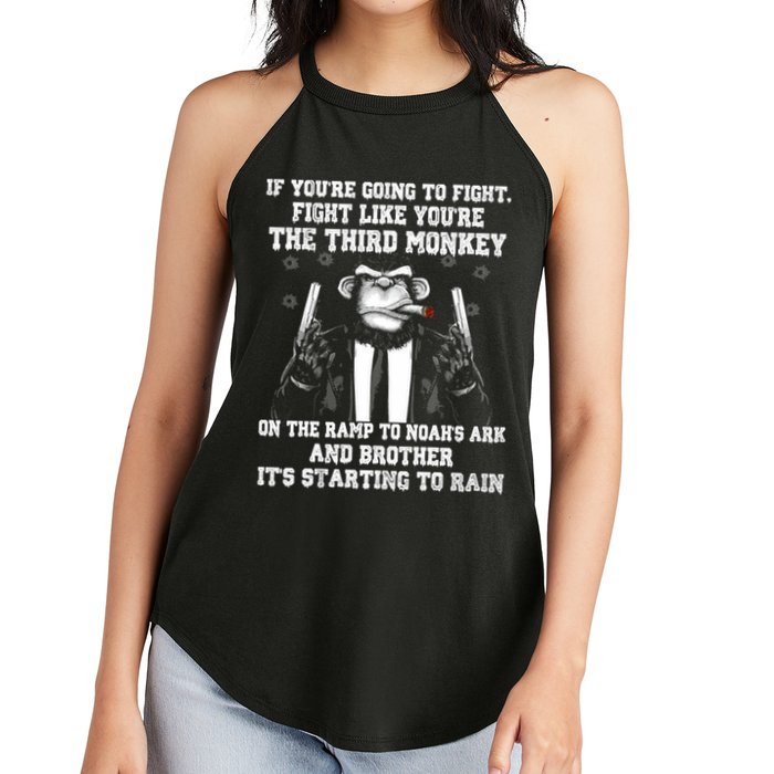 Fight Like The Third Monkey On Noah's Ark Women's Perfect Tri Rocker Tank