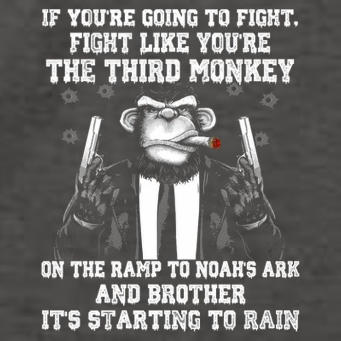 Fight Like The Third Monkey On Noah's Ark Vector Backpack