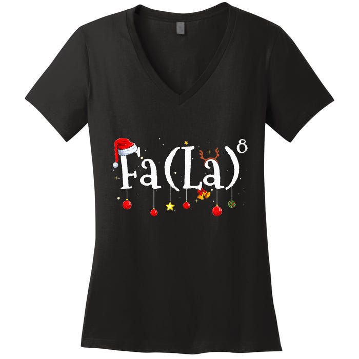 FA (LA)8 To the Eighth Power Equation  Women's V-Neck T-Shirt
