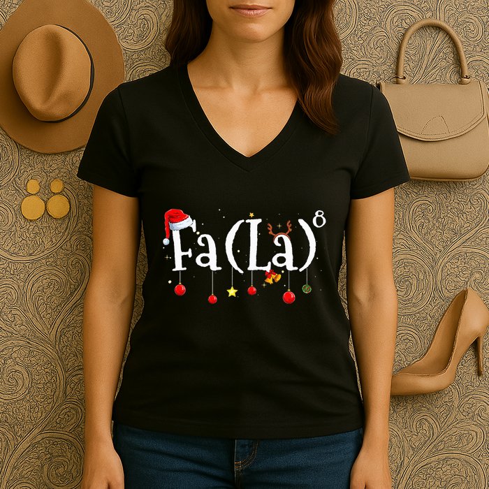 FA (LA)8 To the Eighth Power Equation  Women's V-Neck T-Shirt