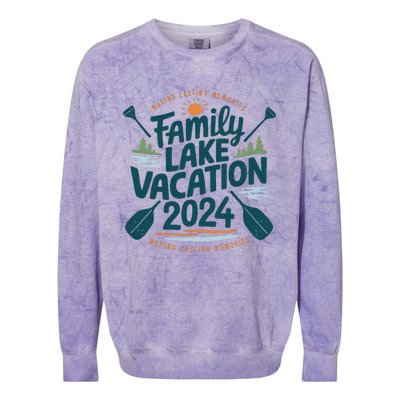 Family Lake Trip 2024 Vacation Love Friend Matching Reunions Colorblast Crewneck Sweatshirt