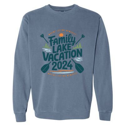 Family Lake Trip 2024 Vacation Love Friend Matching Reunions Garment-Dyed Sweatshirt