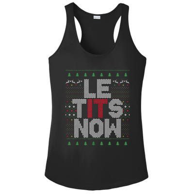 Funny Le Tits Now Christmas Let It Snow Ugly Sweater Funny Party Ladies PosiCharge Competitor Racerback Tank