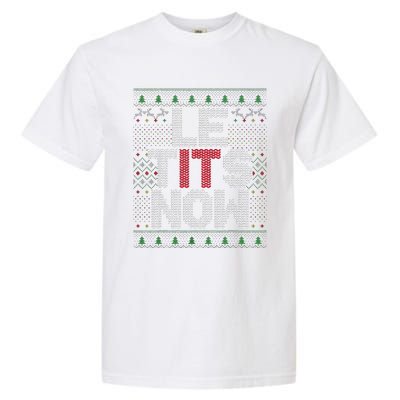 Funny Le Tits Now Christmas Let It Snow Ugly Sweater Funny Party Garment-Dyed Heavyweight T-Shirt