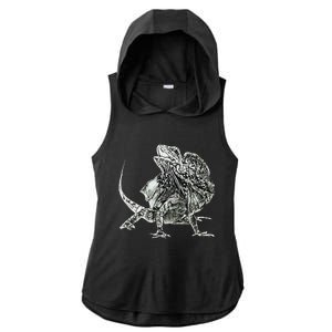 Frilled Lizard Terrarium Motif Reptiles Frilled Lizards Ladies PosiCharge Tri-Blend Wicking Draft Hoodie Tank