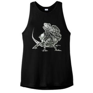 Frilled Lizard Terrarium Motif Reptiles Frilled Lizards Ladies PosiCharge Tri-Blend Wicking Tank