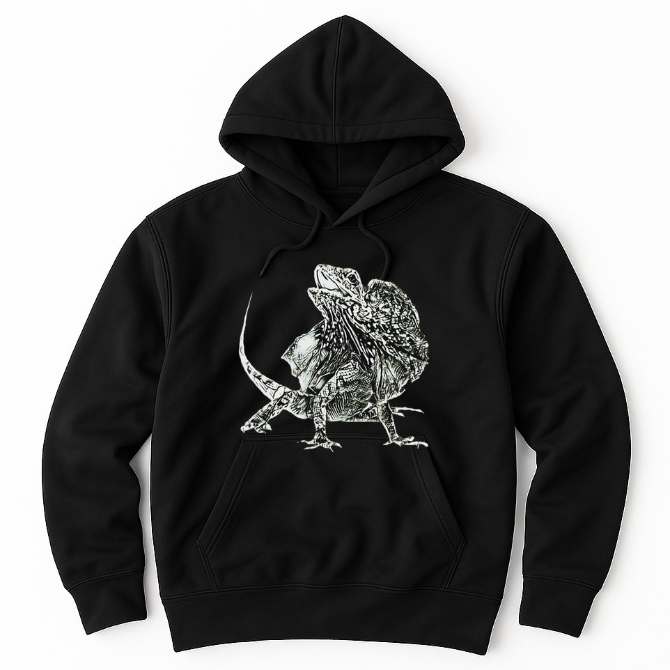 Frilled Lizard Terrarium Motif Reptiles Frilled Lizards Hoodie