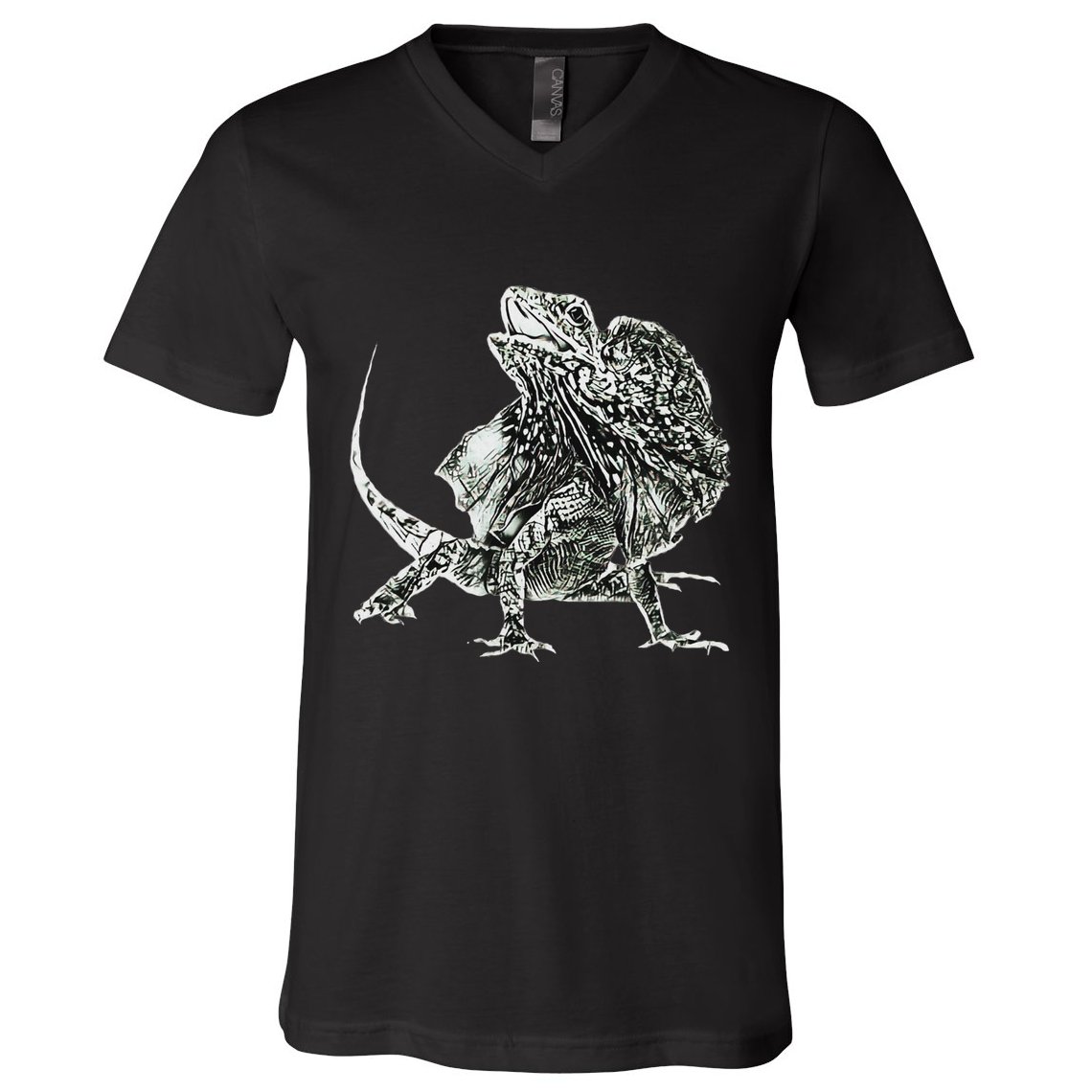Frilled Lizard Terrarium Motif Reptiles Frilled Lizards V-Neck T-Shirt