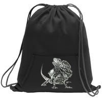 Frilled Lizard Terrarium Motif Reptiles Frilled Lizards Sweatshirt Cinch Pack Bag