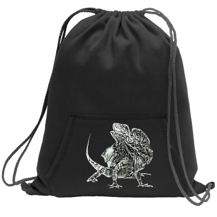 Frilled Lizard Terrarium Motif Reptiles Frilled Lizards Sweatshirt Cinch Pack Bag