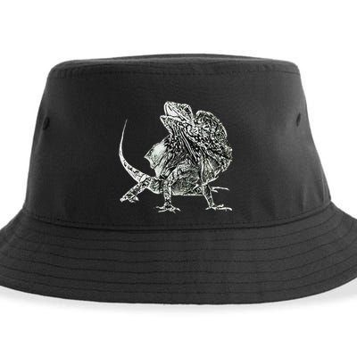 Frilled Lizard Terrarium Motif Reptiles Frilled Lizards Sustainable Bucket Hat