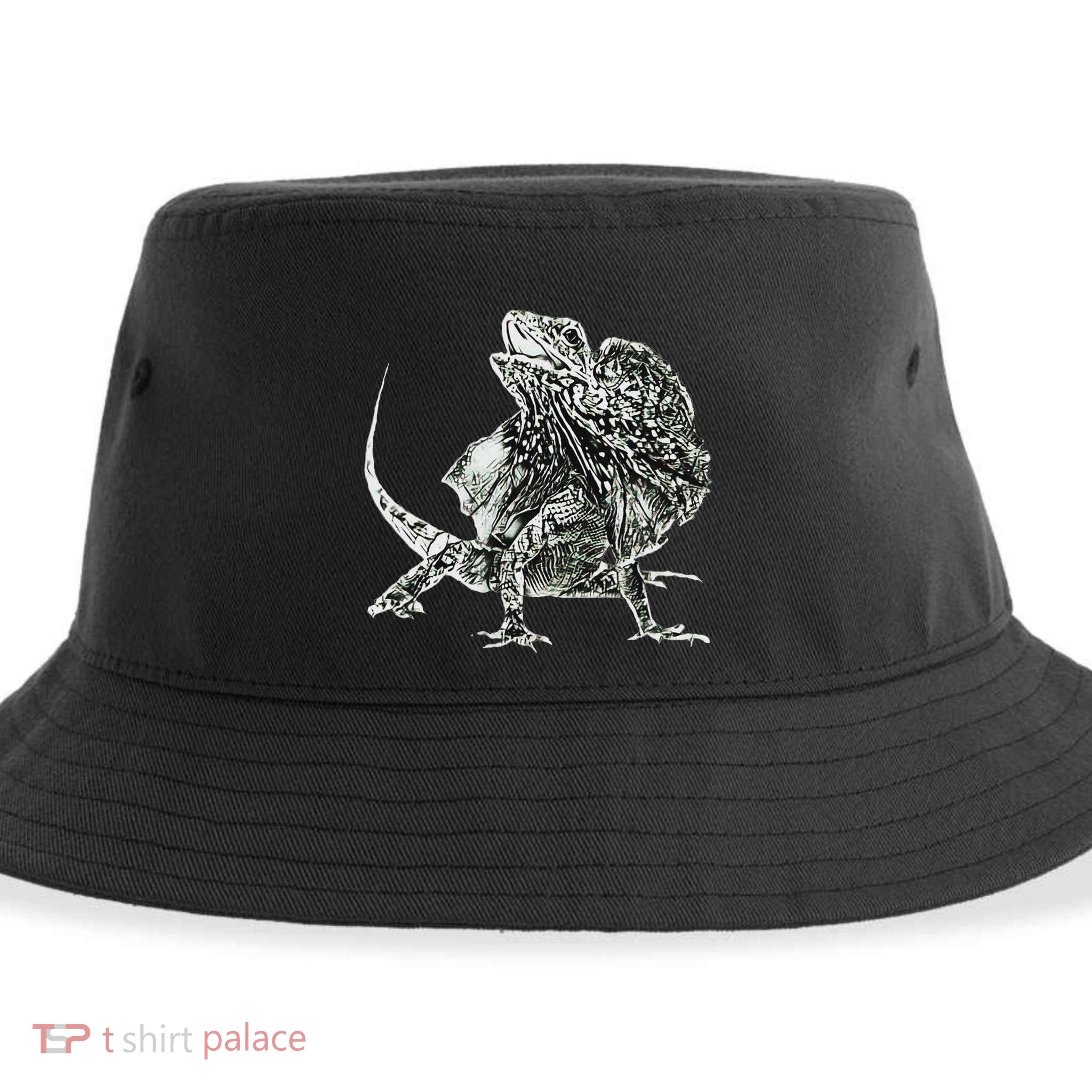 Frilled Lizard Terrarium Motif Reptiles Frilled Lizards Sustainable Bucket Hat