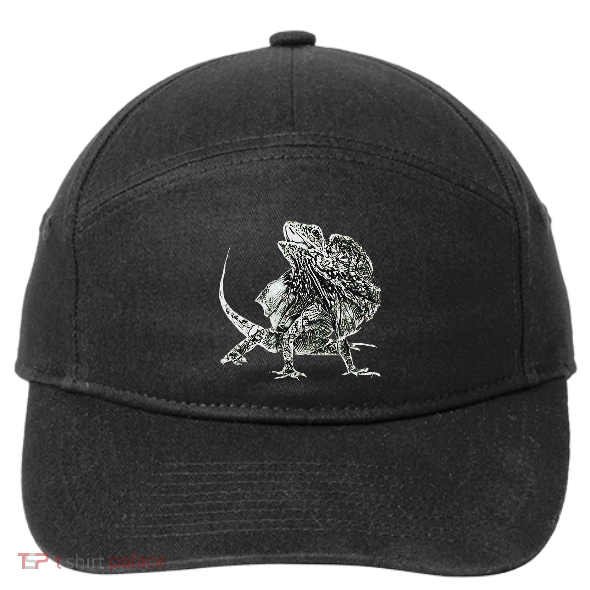 Frilled Lizard Terrarium Motif Reptiles Frilled Lizards 7-Panel Snapback Hat