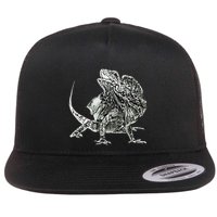 Frilled Lizard Terrarium Motif Reptiles Frilled Lizards Flat Bill Trucker Hat