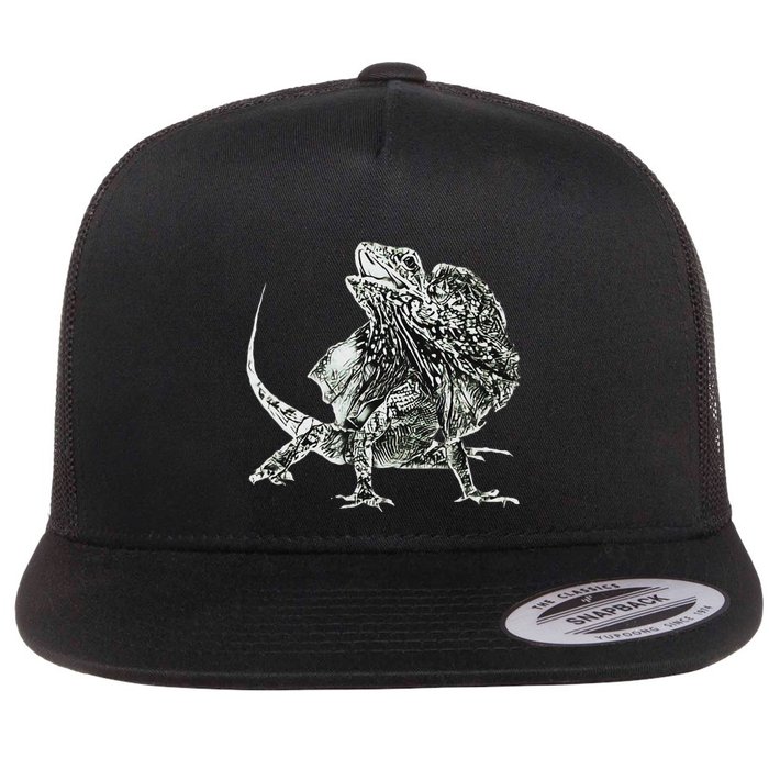 Frilled Lizard Terrarium Motif Reptiles Frilled Lizards Flat Bill Trucker Hat