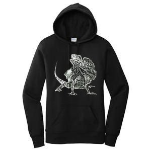 Frilled Lizard Terrarium Motif Reptiles Frilled Lizards Women's Pullover Hoodie