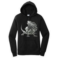 Frilled Lizard Terrarium Motif Reptiles Frilled Lizards Women's Pullover Hoodie