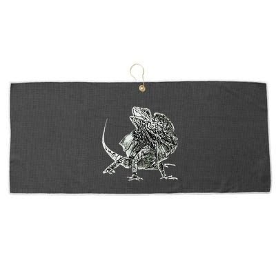 Frilled Lizard Terrarium Motif Reptiles Frilled Lizards Large Microfiber Waffle Golf Towel