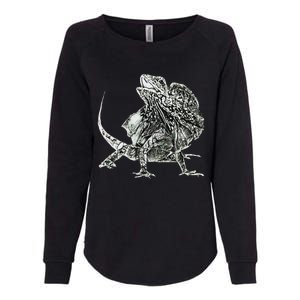 Frilled Lizard Terrarium Motif Reptiles Frilled Lizards Womens California Wash Sweatshirt